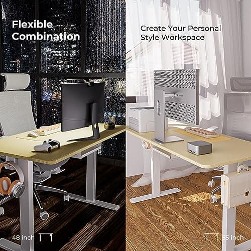 SOHOMACH Electric Standing Desk - Adjustable Height with Memory Preset, 48 x 24 Inches Ergonomic Design Home Office Standing Desk 5