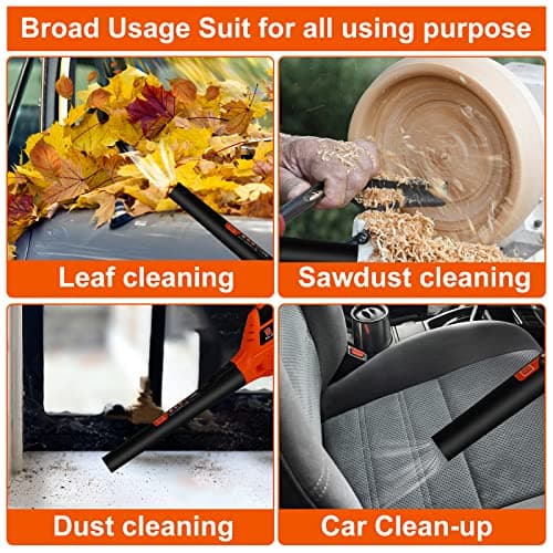 Leisch Life 21V Leaf Blower Cordless | Handheld Electric Lightweight Blower with 2.0Ah Rechargeable Battery & Fast Charger | Adjustable Speeds, Portable Design for Lawn, Patio, Yard, Sidewalk Cleaning 6