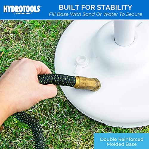 SWIMLINE HYDROTOOLS 89032 Free Standing Poolside Adjustable-Towel Rack With Water Weighted Base Three Arms Tier For Outdoors & Indoors Pool Patio Bathroom Accessory Holder Bar Drying-Stand 7