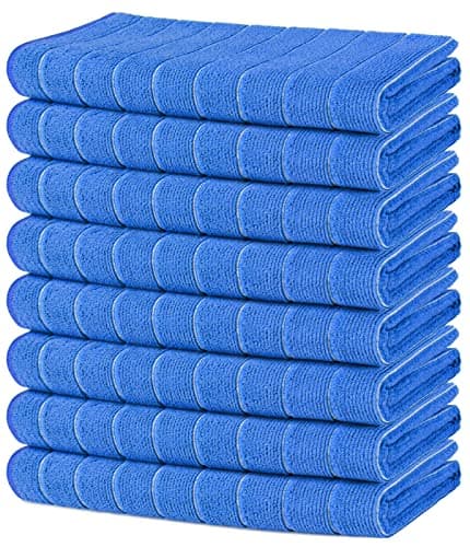 AIDEA Kitchen Towels-8Pack, 18”x26”, Super Soft and Absorbent, Multi-Purpose Dish Towels for Home, Kitchen-Blue