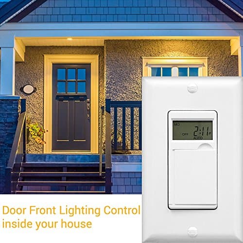 ENERLITES - HET01-C-W Programmable Digital Timer Switch for Lights, Fans, Motors, 7-Day18 ON/OFF Timer Settings, Single Pole, Neutral Wire Required, UL Listed, HET01-C, White 9