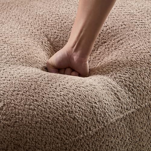 YOPENG 135.4" Curved Sofa Modern Couch, Luxury Couch Camel, Oversized Comfy Boucle Curve Sofas, Minimalist Deep Couch, Modular Sectional Couches for Living Room Apartment Offce, Left Facing 7