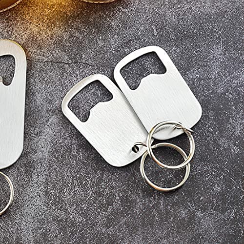 zoocm Stainless Steel Flat Beer Bottle Opener Keychain, Sturdy and Durable 2 Pcs to Send to Friends, Light and Easy to Carry, Suitable for All Beer Bottle Caps (Small) Silvery White 6
