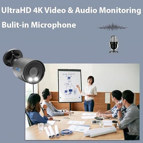 GW 4K Outdoor/Indoor Face Recognition/Human/Vehicle Detection Security Camera System, 32 Channel 12MP PoE NVR, 32 x 4K 8MP UltraHD Smart AI IP Microphone Bullet Camera, 24-7 Video & Audio Recording 8