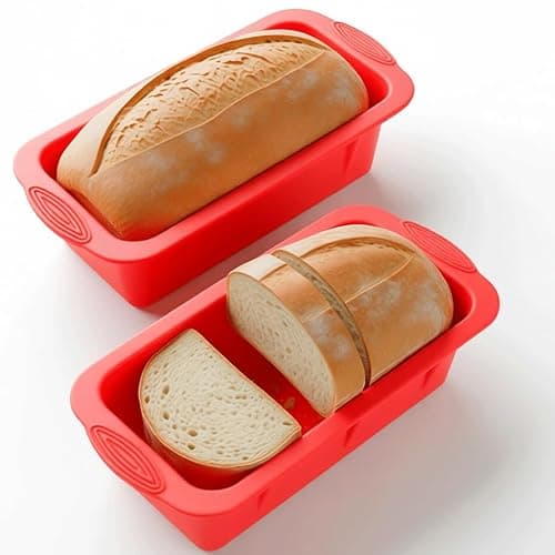 POPBLOSSOM Set of Two Nonstick Loaf Pan For Homemade Bread Making,Soap, Fudge, Meatloaf and more (2 Pack Bread Mold)