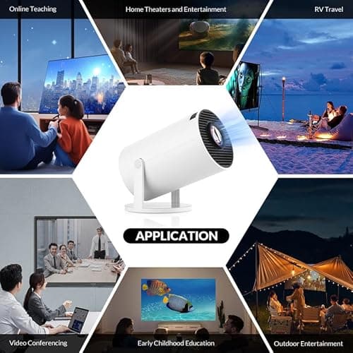 2025 Upgraded HY300 PRO+ Mini Portable Projector,Smart Projector with Android 11.0, 200 ANSI Lumens, Short Focus, WiFi6 + BT5.0, Support 4K 1080P Decoding, for Outdoor Camping,Home Theater 8