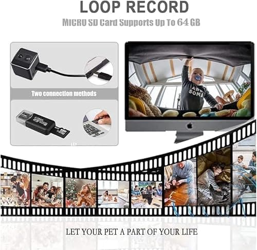 HD 1080P Portable Small Nanny Cam with Night Vision,Wireless Mini Spy Camera Body Cam Surveillance Cameras for Home Security Indoor/Outdoor Small Security Camera No WiFi Needed 6