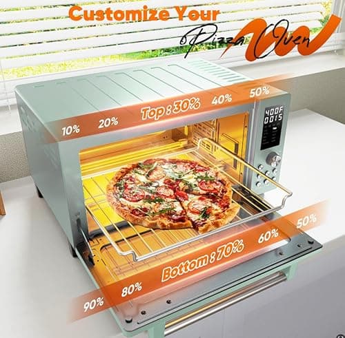 Nuwave Bravo Pro Smart 21QT Toaster Oven Air Fryer Combo, Convection Oven Countertop, 10 functions all in 1, with even & quick crisp technology, 50-450°F, 1800W, Mint Green 8