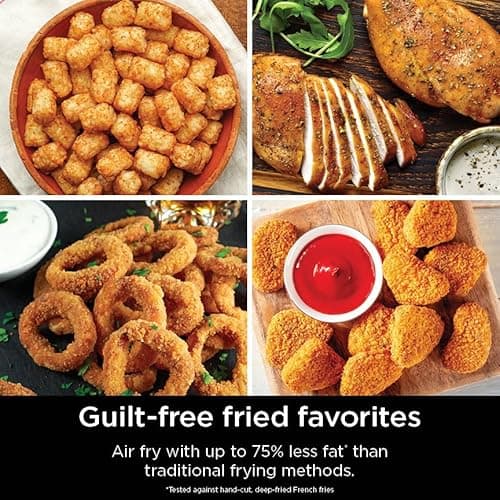 Ninja Air Fryer, 8 QT DoubleStack 2-Basket, Space Saving Design, Cooks 2lb Chicken Wings, Feeds up to 6 People, 6-in1 Air Fryer, Roast, Bake & More, Easy to Clean, Dishwasher Safe Parts, Black, SL201 12