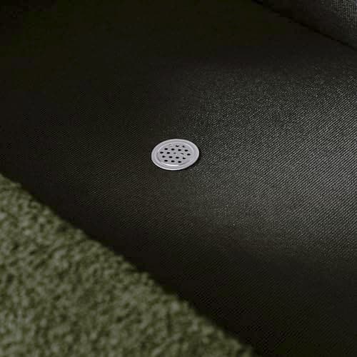 ECLYL Oval Storage Bench 43.5" Linen Fabric Upholstered Entryway Bench with Solid Wood Legs Ottoman Bench Indoor Bench for Living Room/Bedroom/End of Bed/Entryway (Dark Green) 5