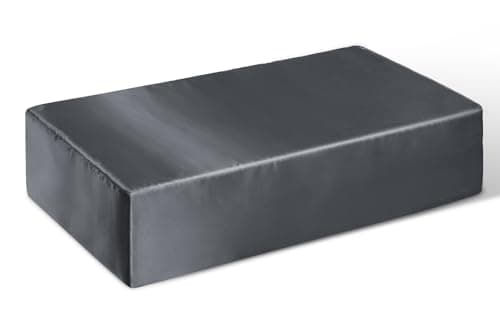 P Pothuiny Grey Satin Cube Pillowcase, 24"x12"x5.5" (ONLY Pillowcase, Pillow NOT INCLUDED)