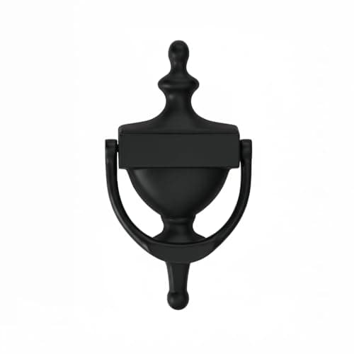 khtumeware Solid Brass Door Knocker, Victorian Rope Type, 7”, Matte Black, 1 Pack