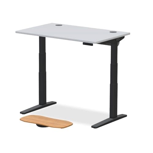 UPLIFTDESK V3 2-Leg White Laminate Wood Standing Desk – Adjustable Height, Advanced 1-Touch Memory Keypad, Under Desk Cable Management, Wire Grommets & Rocker Board (Black C-Frame, 48 x 30 inch)