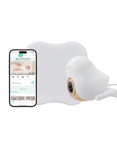 CuboAi New Model Sleep Safety Bundle, Safety Alerts & Breathing Motion Detection, 2.5K QHD Night Vision WiFi Baby Monitor Camera, 2-Way Audio, Temp & Humidity Sensor, Lullabies, App Control
