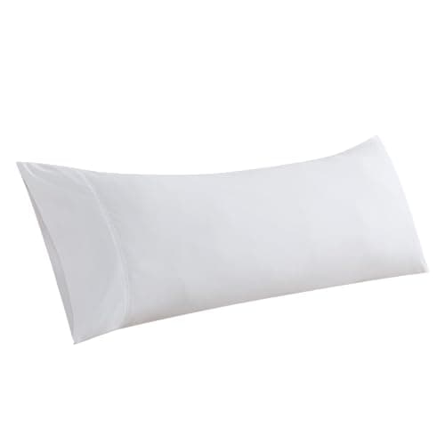 WhatsBedding Body Pillow Cover, Ultra Soft Microfiber Pillowcases, Breathable Long Pillow Case, Envelope Closure - White (20x54 inch)