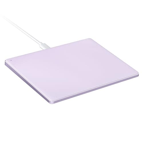 seenda Multi-Touch Trackpad, Tempered Glass Surface with High Precision Navigation, Ultra Slim Aluminum USB Wired Touchpad Mouse for Windows 10/11 Desktop/Laptop/Notebook Computer PC (Purple)