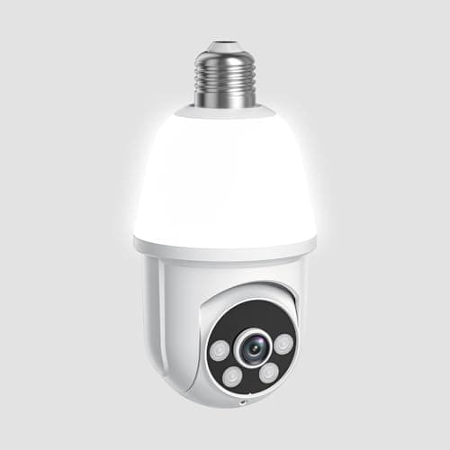 FameVibe E27 1080P Light Bulb Security Camera, AI Human Detection, Color Night Vision, 2-Way Talk – Indoor/Outdoor Home Security, Built-in LED Light, Cloud Storage Sold Separately (2.4GHz WiFi Only)
