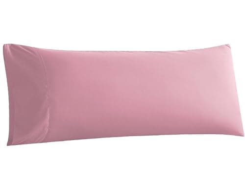 WhatsBedding Body Pillow Cover, Ultra Soft Microfiber Pillowcases, Breathable Long Pillow Case, Envelope Closure - Pink (20x54 inch)