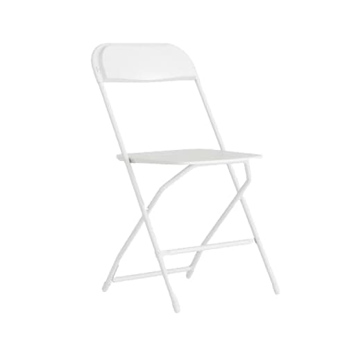 Flash Furniture Hercules Series Plastic Folding Chair - White - 650LB Weight Capacity Comfortable Event Chair - Lightweight Folding Chair