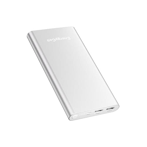 EnergyCell Pilot 4GS Portable Charger 12000mAh Fast Charging Power Bank Dual 3A High-Speed Output Battery Pack Compatible with iPhone 16 15 14 13 12 11 and More (Silver)
