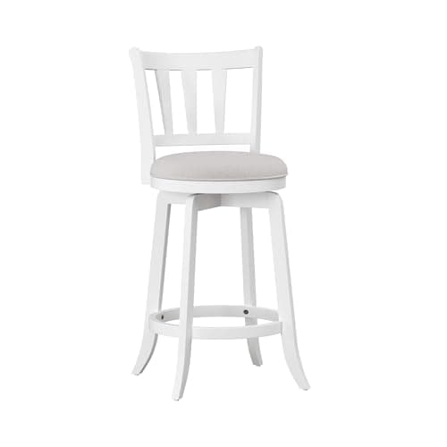 HILLSDALE Presque ISLE Wood Counter Height Swivel Stool White
