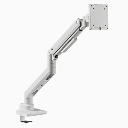 Desky Heavy Duty Ultrawide Monitor Arm – Adjustable Gas Spring Desk Mount for 17–49" Monitors, VESA 75/100, 44 lbs Capacity – White