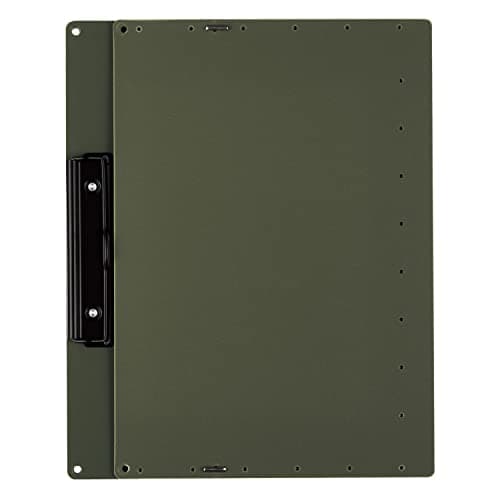 Kokuyo Clipboard, A3 or A4 Clip Holder for Organizing Files, 12.5 x 17.5 inch Foldable File Holder for Construction Documents with Storage Pocket. Khaki, Japan Import (Joha-WR50NG)