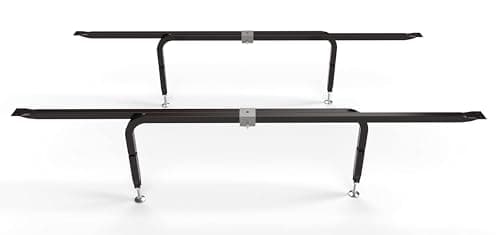 Bed Slats Center Support System | Adjustable Length & Height Tubular Steel with 4 Legs | Fits Full, Queen, King & California King Bed Frames