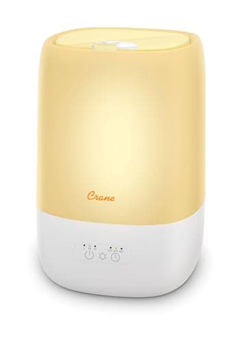 Crane Ultra-Quiet 3-in-1 Humidifier for Baby with Essential Oil Tray, 7-Color Sleep Light, 1 Gallon Top-Fill Tank, Ideal for Bedroom