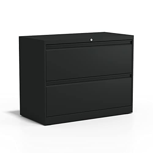 STAPLES 870395 Branded Commercial 36-Inch Wide 2-Drawer Lateral File Cabinet Black
