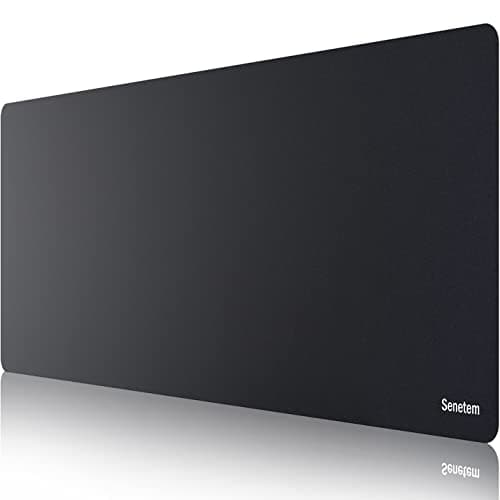 Senetem XL Large Mouse Pad, Ultra-Smooth Gaming Mousepad, Non-Slip Rubber Base, Washable Surface Fits Wired & Wireless Mouse – Big & Long Keyboard Computer Black Mat for Desk, 31.5x11.8 in