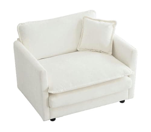 Mixcous Chenille Oversized Accent Chair - 39”W Big Comfy Modular Cloud Chair, Cozy Reading Chair for Living Room, Kids Room, Reading Nook, Bedroom, Family, Cream White