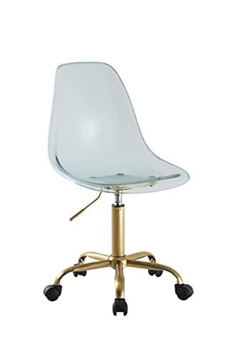 Urban Lifestyle Acrylic Rolling Desk Chair, Mint 21.25D x 19.68W x 34H Inch