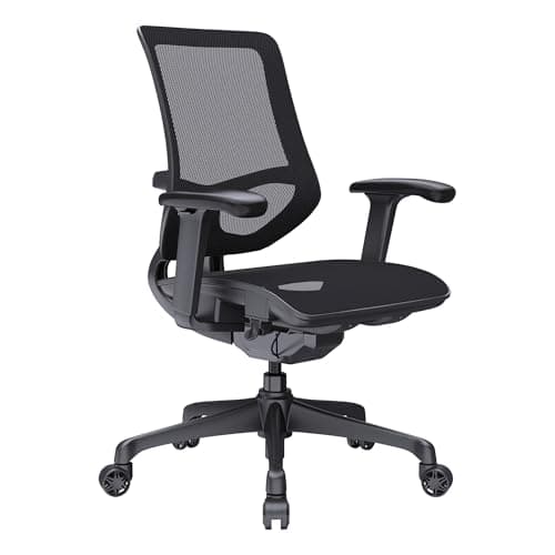 WorkPro® 1000 Series Ergonomic Mesh/Mesh Mid-Back Task Office Chair, Black/Black, BIFMA Compliant