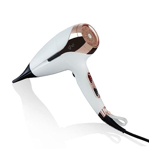 ghd Helios Professional Hair Dryer - Advanced 1875W Blow Dryer with Aeroprecis Technology, 75mph Airflow, Ionic Frizz Control, More Shine, Lightweight Design and Low Noise - White