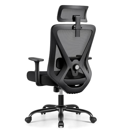 KERDOM Ergonomic Office Chair – High Back Mesh Desk Chair with 3D Armrests, Adjustable Lumbar Support & Headrest, Swivel Rolling Computer Chair for Home & Office (2-Black)