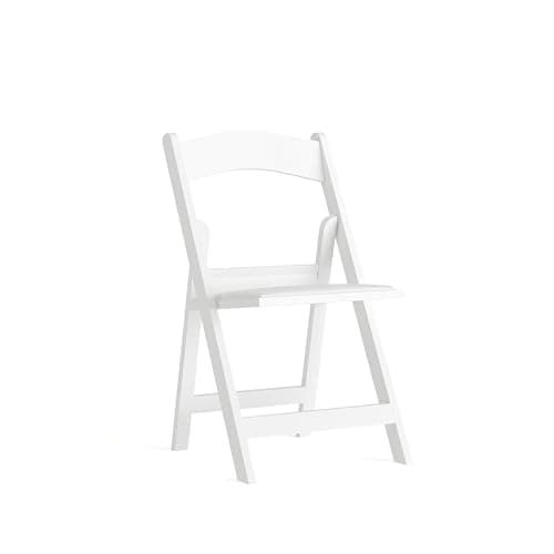 Flash Furniture Hercules™ Series Folding Chair - White Resin - 1000LB Weight Capacity Comfortable Event Chair - Light Weight Folding Chair