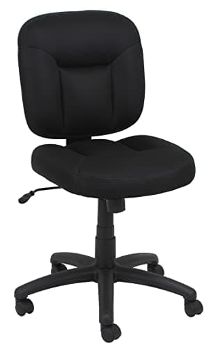 Amazon Basics Low-Back Office Desk Chair with Back Support, Adjustable Height, 360 Degree Swivel, Fabric Upholstery, Rolling, Black