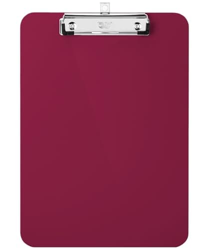 Mr. Pen- Plastic Clipboard, 12.5” x 9”, Dark Red Clipboard Plastic, Low-Profile Metal Clip with Retractable Hanging Hole