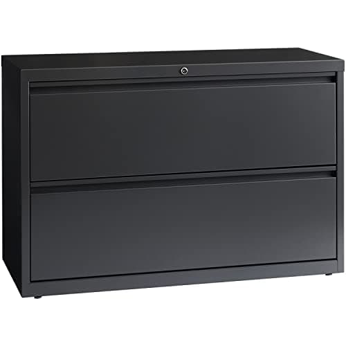 Lorell 2-Drawer Lateral File, 42 by 18-5/8 by 28-1/8-Inch, Charcoal