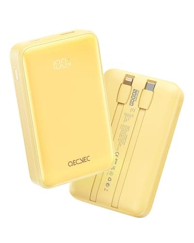Qecvec Portable Charger 20000mAh, 22.5W Power Bank Fast Charging, High Capacity Cell Phone Portable Power Banks with for iPhone, Samsung, Android etc, Travel Essential (Yellow)