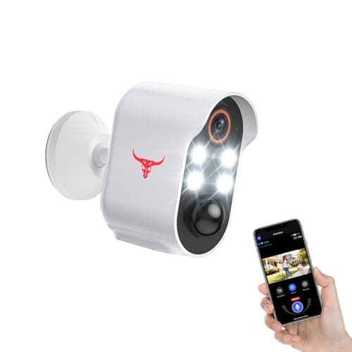 HopeFlex Security Camera Wireless, Human Detection, Live View, Cloud Storage, Color Night Vision, 2.4G WiFi, Indoor Outdoor Surveillance, Battery Powered