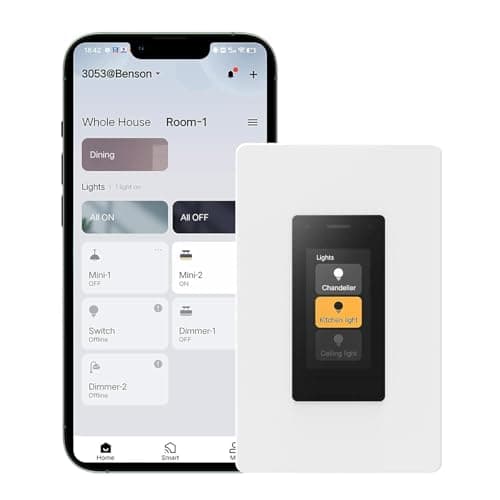 ORVIBO Matter Smart Dimmer Switch, Works with Apple Home, Alexa & Google Home, w/Weather Display, Energy Monitoring, Single Pole, Neutral Wire Required