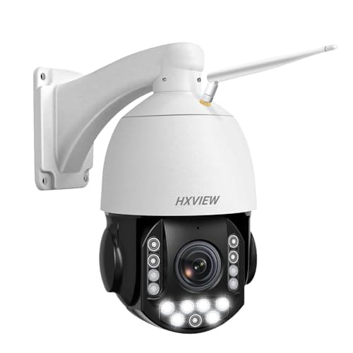 HXVIEW 4K PTZ Security Camera Outdoor with 30X Optical Zoom, 1000FT Night Vision, 8MP 360° WiFi Wireless RTSP IP Camera, Auto Tracking, Person/Vehicle Detection, 2.4/5GHz Wi-Fi, 2-Way Audio