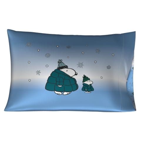 Collectibles Peanuts Snoopy Puffer Coat Holiday Christmas Beauty Silky Satin Standard Pillowcase Cover 20x30 for Hair and Skin, (Officially Licensed Product) by Franco