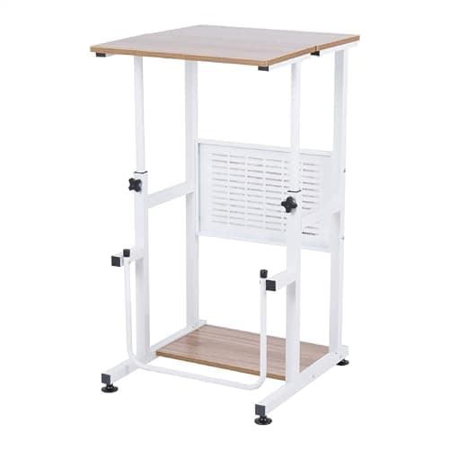 SDADI Adjustable-Height Standing Desk, 2-Mode Modern Standing and Sitting Desk, Light Grain