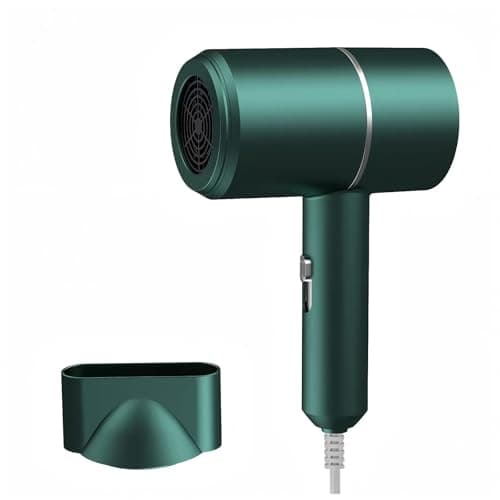 Quiet Motor, Gentle Heat, 2 Speed Settings, Cool Shot, Compact Portable Hair Dryer for Women, Men & Kids, 800W Ionic Hair Dryer – Mini Lightweight Blow Dryer for Home & Travel (Green)