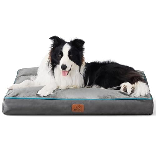Bedsure Washable Dog Beds Large Sized Dog - 3 Inch Thicken Up to 80lbs Pet Mat Pillows with Removable Washable Cover, Grey