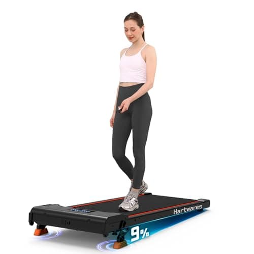 Hartwares Walking Pad Under Desk Treadmill with Incline 4 Level-9%, 2.5HP Quiet Treadmills for Home Office Small, Portable Walking Pad with 265lb Capacity, App &Remote Control