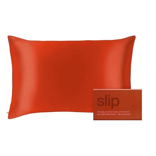 slip The Original Queen Pure Silk Pillow Case - 100% Pure 22 Momme Mulberry Silk - Queen Size Standard Pillow Case - Anti-Aging, Anti-BedHead, Anti-Sleep Crease, Poppy (20" x 30")